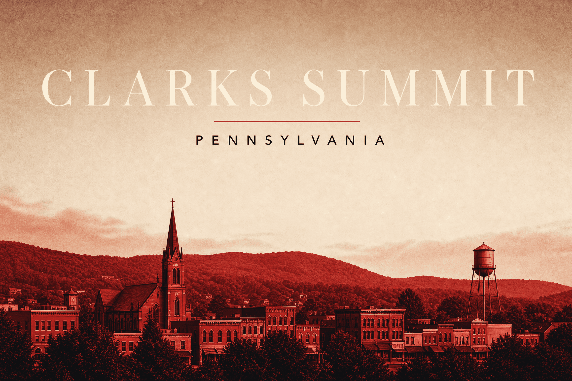 Clarks Summit, PA — duotone city view