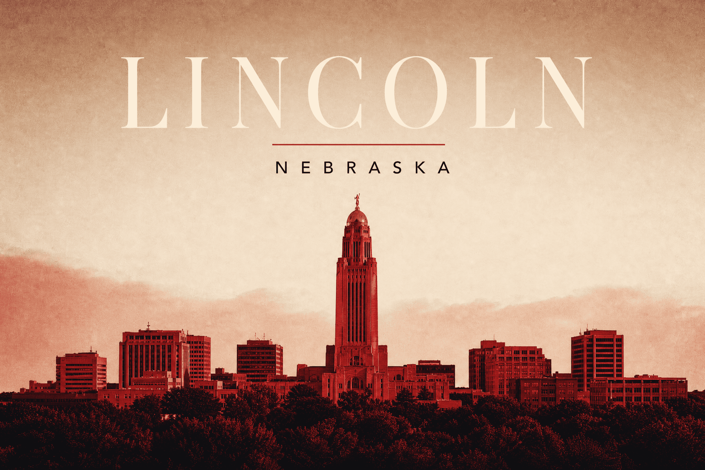 Lincoln, NE — duotone city view