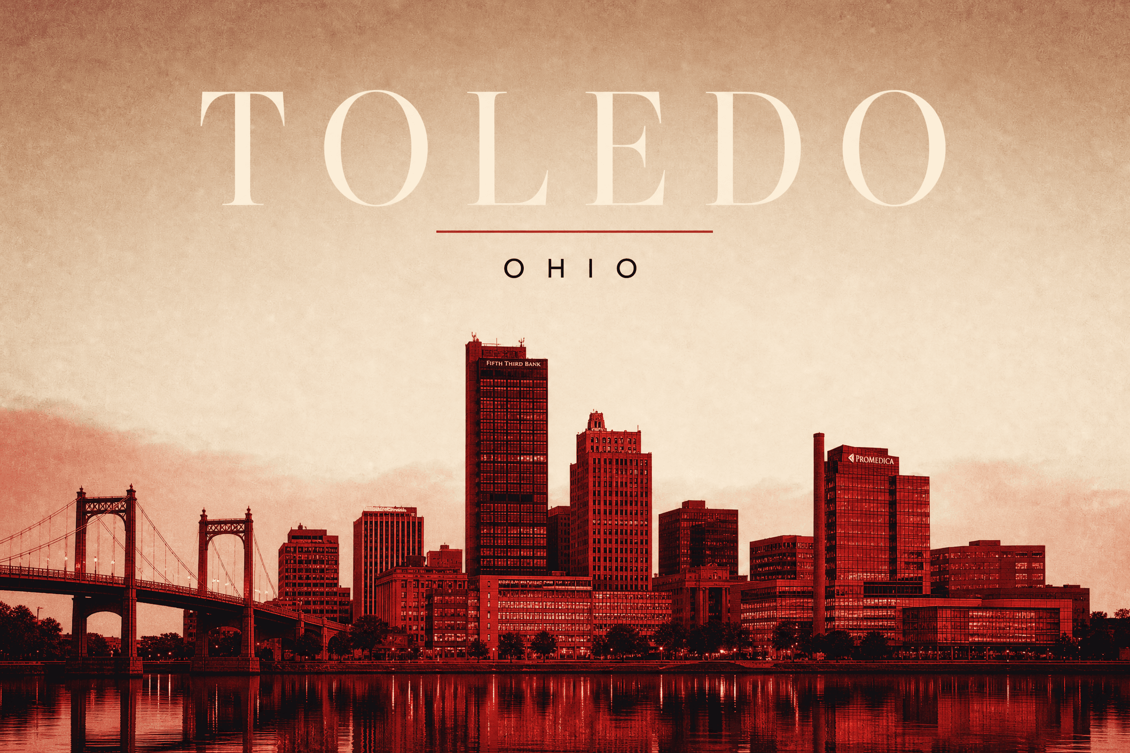 Toledo, OH — duotone city view