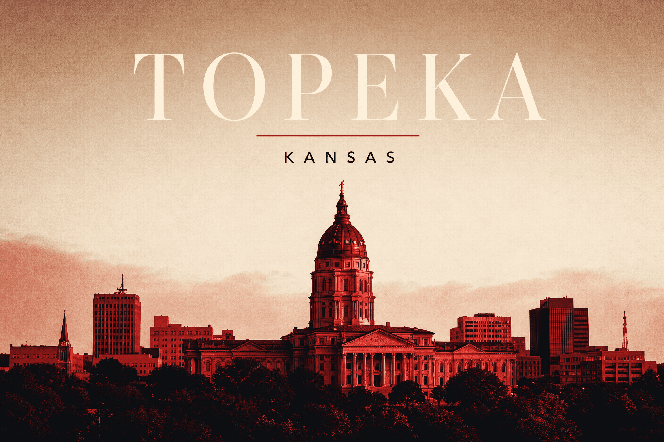 Topeka, KS — duotone city view